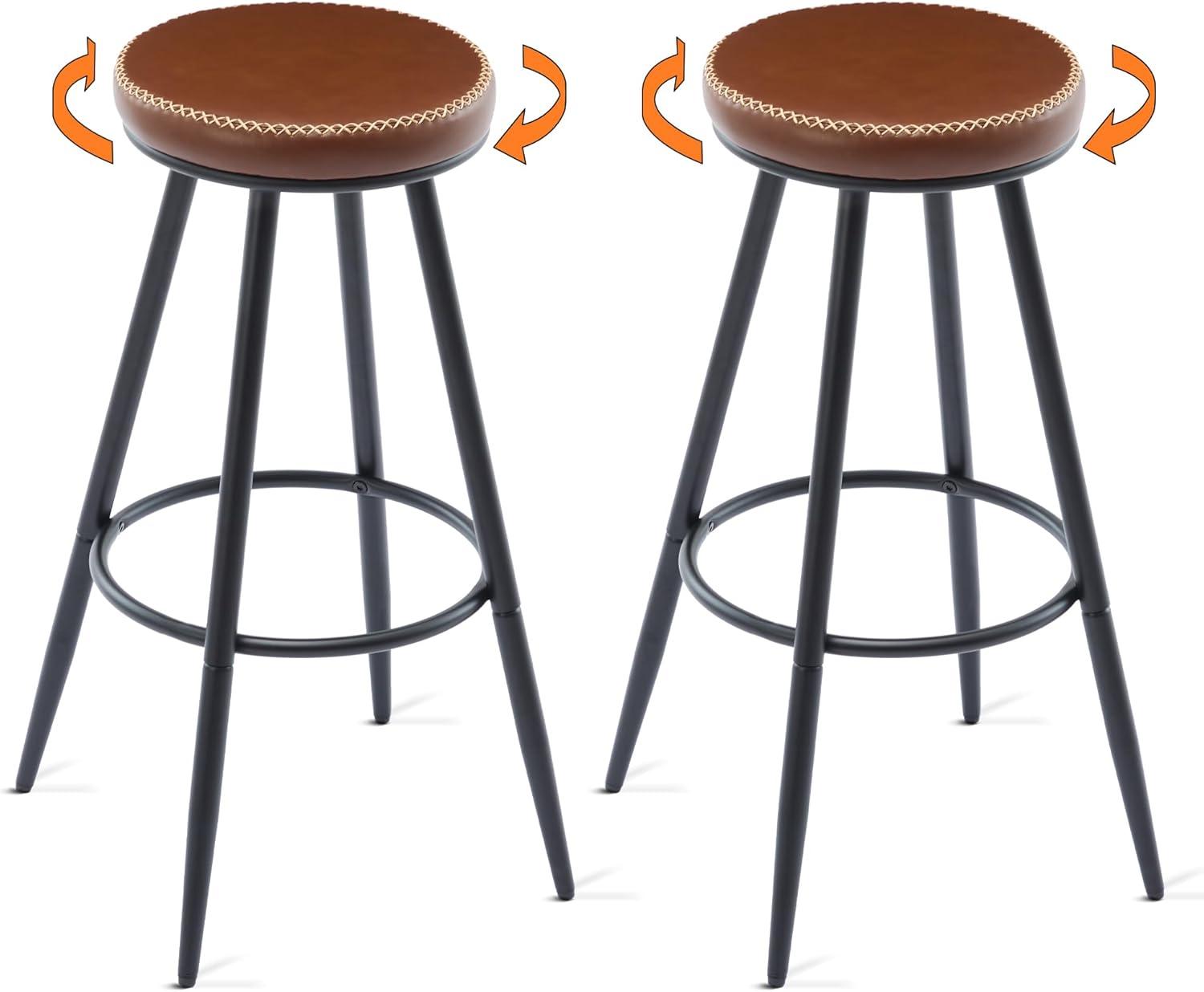 Swivel Backless Counter Height Bar Stools(Set of 2)