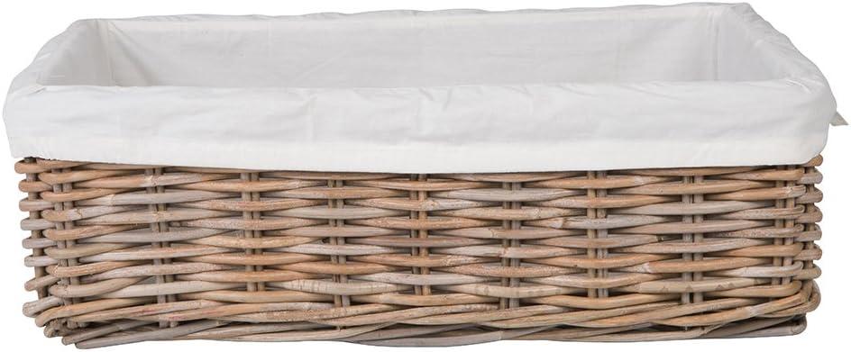 Alieon Kobo Rattan Shelf, Underbed Removable Liner, Gray, Large Size Decorative Storage Basket