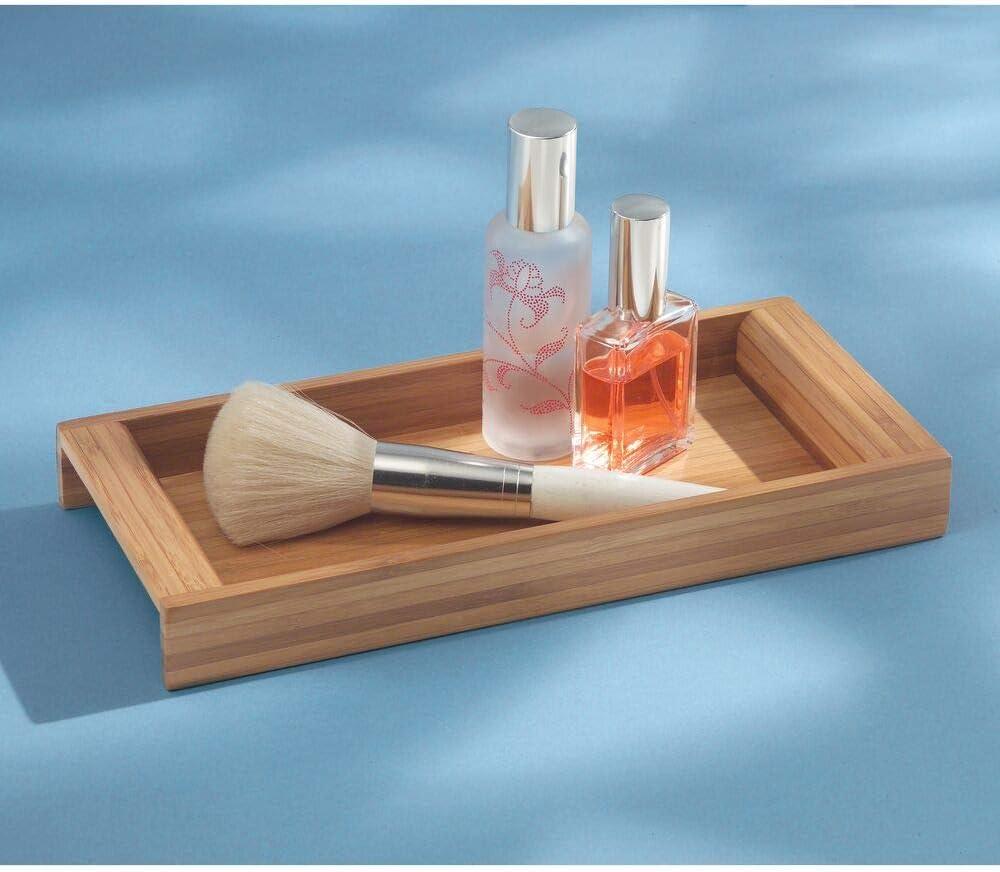 iDESIGN Formbu Bamboo Vanity Storage Tray Organizer Natural Wood