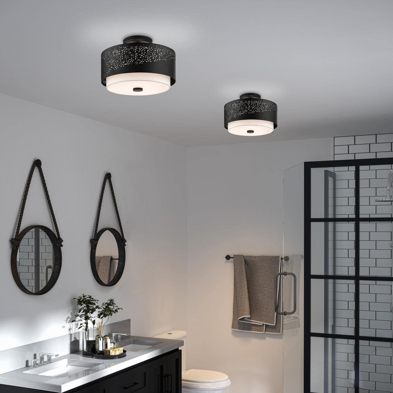 Livex Lighting Noria 3 - Light Semi-Flush Mount in  Black