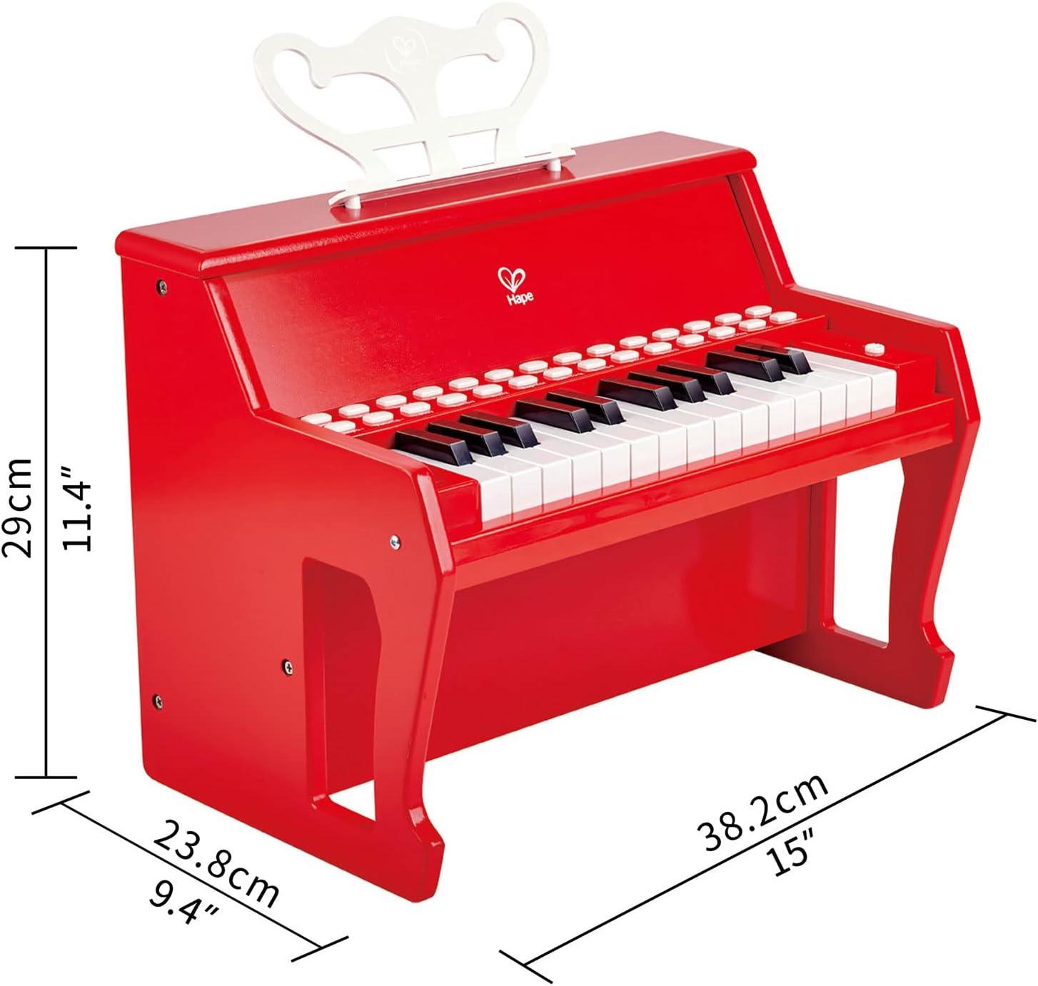 Hape Learn With Lights: Electronic Piano - Red, 25 Keys, Ages 3+