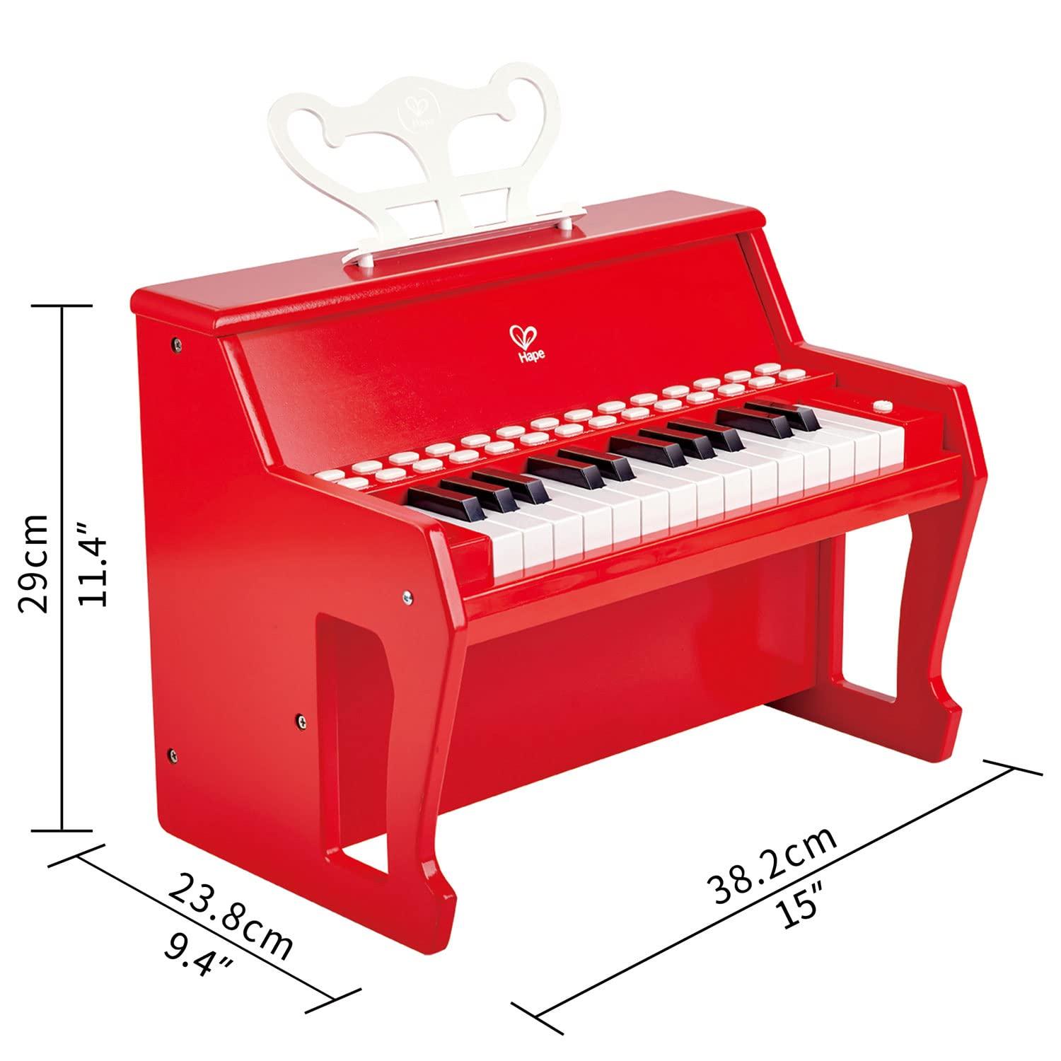 Hape Learn With Lights: Electronic Piano - Red, 25 Keys, Ages 3+