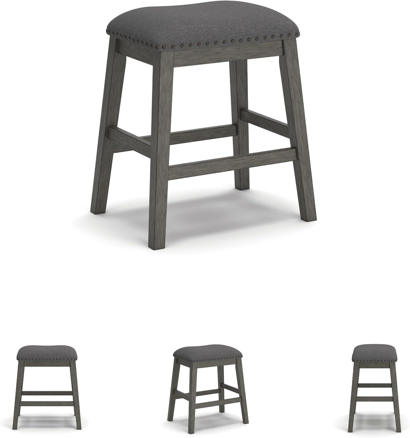 Signature Design by Ashley Caitbrook Rustic 24.4" Counter Height Upholstered Barstool, Set of 2