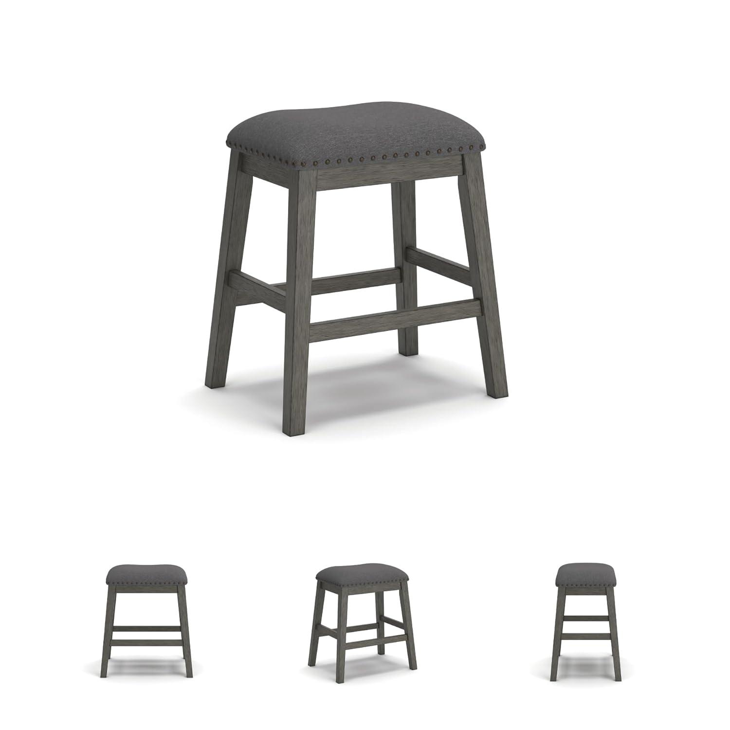 Signature Design by Ashley Caitbrook Rustic 24.4" Counter Height Upholstered Barstool, Set of 2