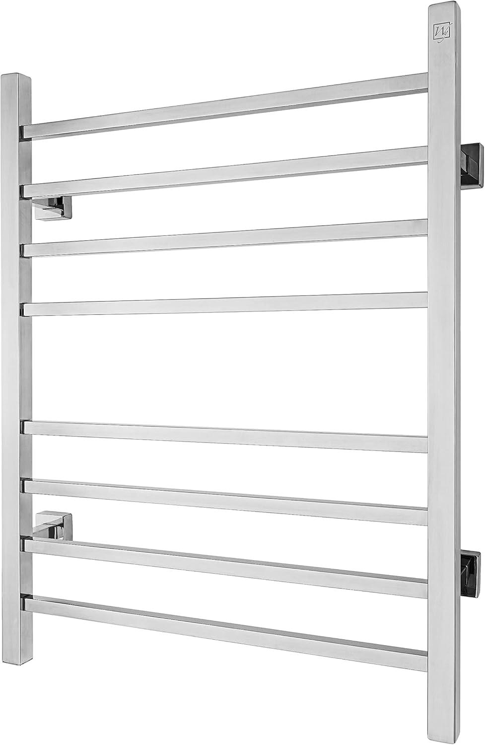 Sierra Electric Wall-mounted Towel Warmer, Polished, 8 Bars, Dual Connection