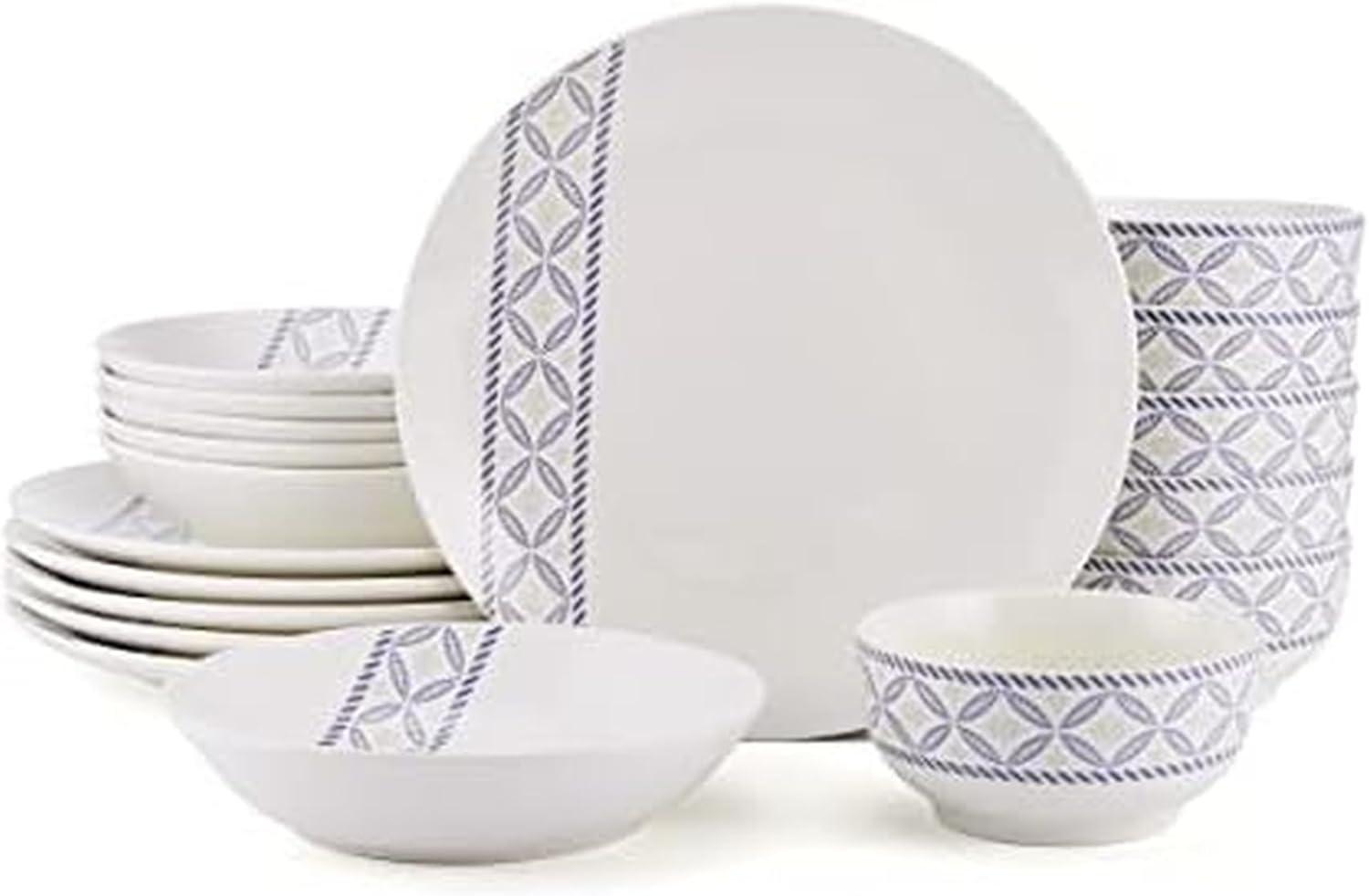 Studio Nova Preslie 18-Piece Porcelain Dinnerware Set, Service for 6