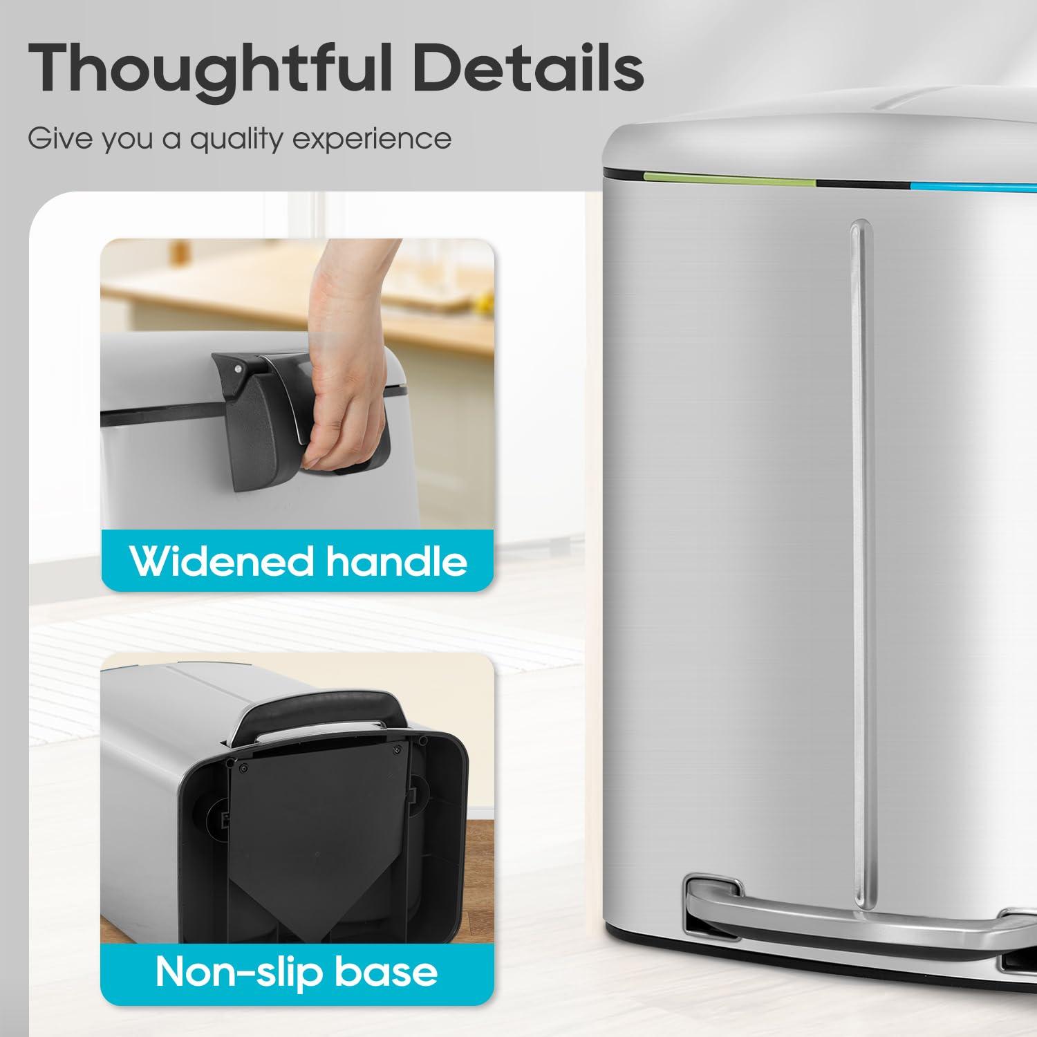 FDW Steel Step On Trash Can - 13 Gallons