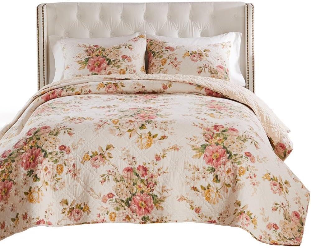 Greenland Home Fashions Grace Shabby Chic Floral Quilt Bedding Set