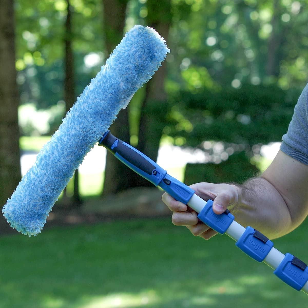 Unger Professional Connect and Clean 6’-12’ Aluminum Telescopic Extension Pole with Locking Cone and Quick-Flip Clamp, Compatible with Cleaning Tool Attachments, Indoor and Outdoor Use