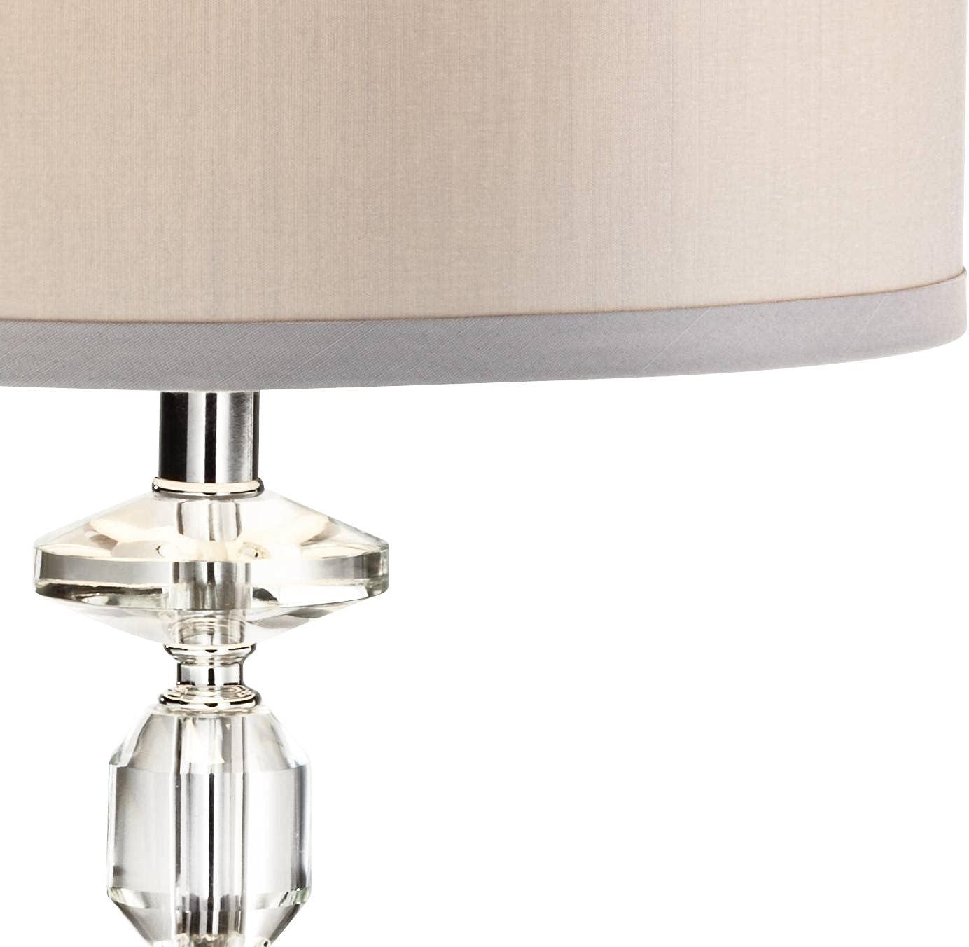 Vienna Full Spectrum Aline 26 1/2" Tall Traditional Table Lamp Clear Crystal Single Gray Shade Living Room Bedroom Bedside Nightstand House Office