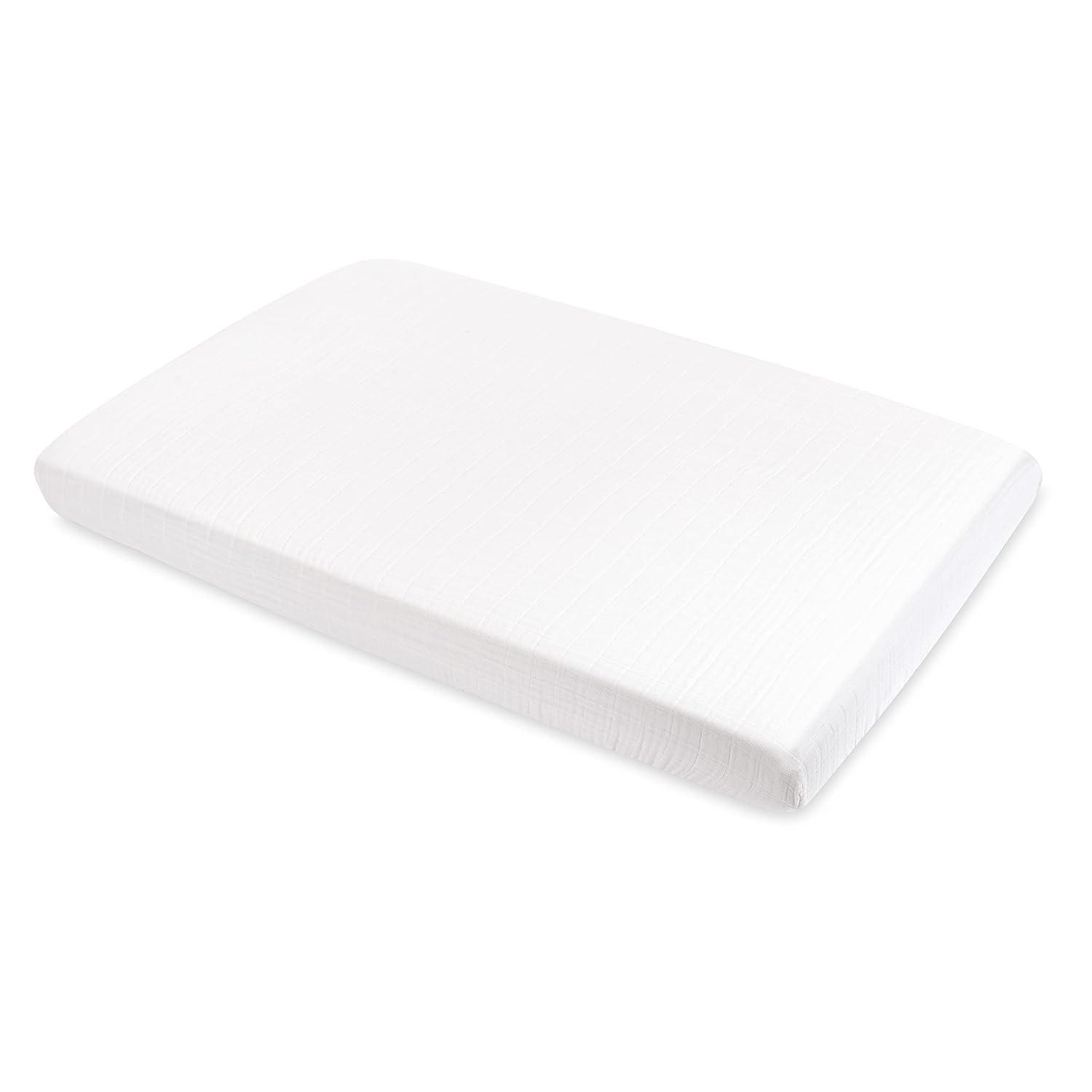 Plain White Muslin Mini Fitted Sheet