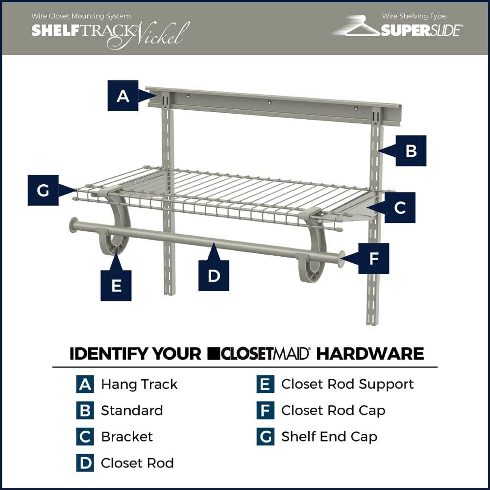 ClosetMaid ShelfTrack Wire Shelving Bracket