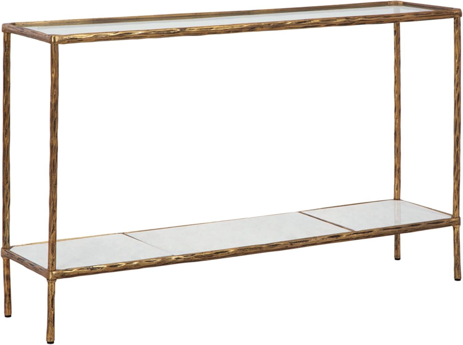 Signature Design by Ashley Casual Ryandale Console Sofa Table, Antique Brass Finish