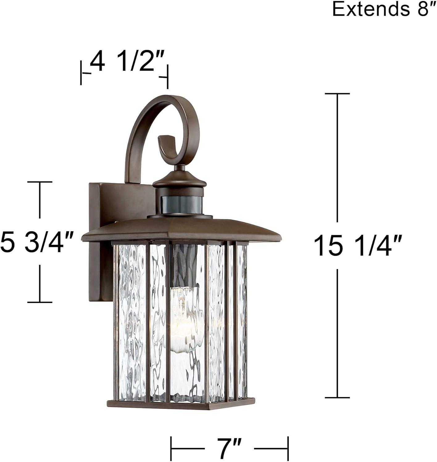 Deaver Bronze 15" Outdoor Wall Light with Motion Sensor