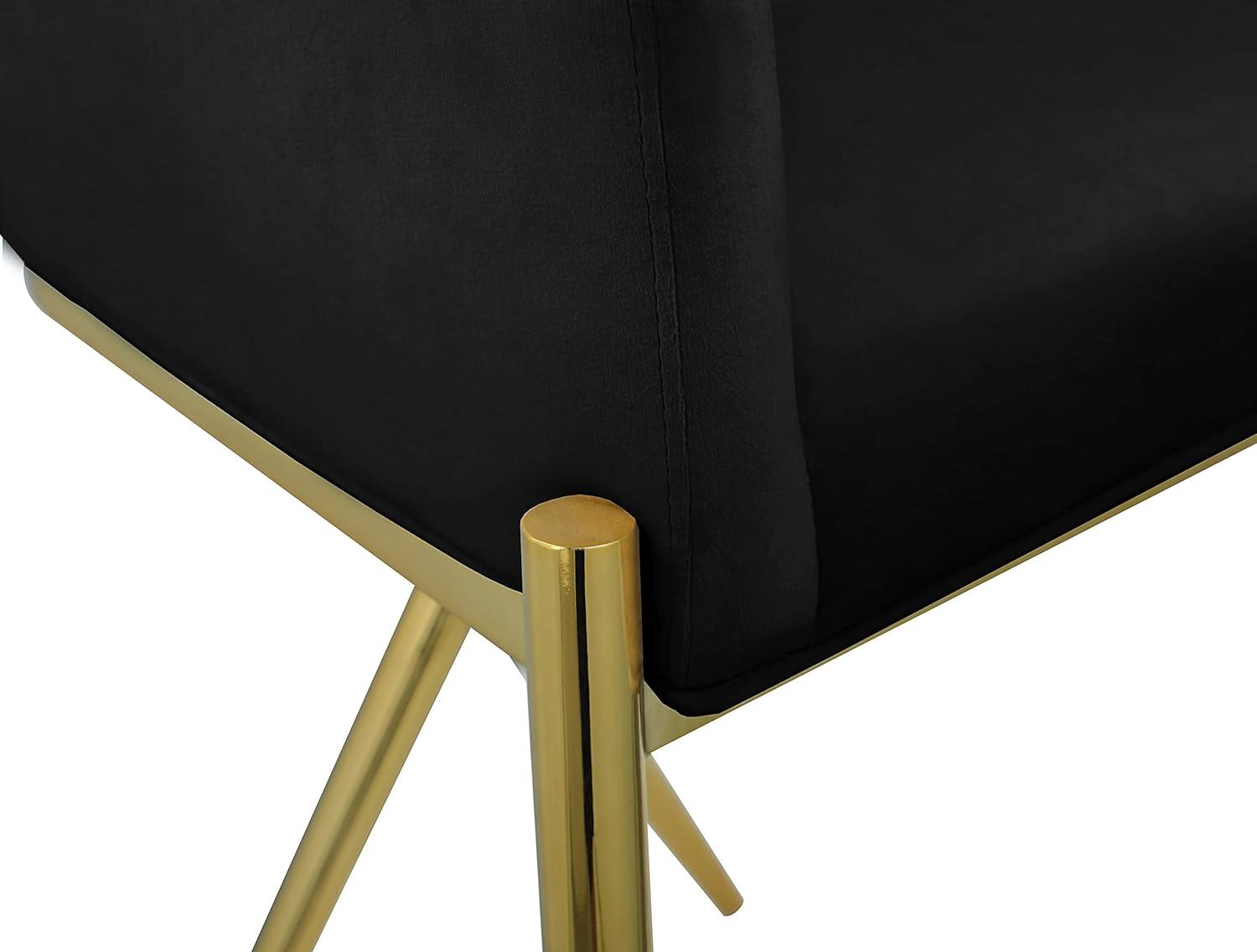 Meridian Furniture Xavier Black Velvet Counter Stool with Gold Metal Legs