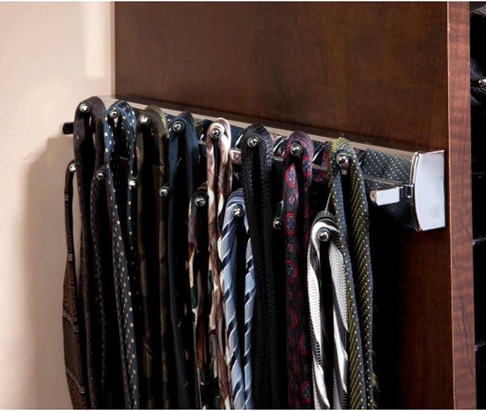 14-Inch Chrome Swivel Belt and Tie Organizer Rack