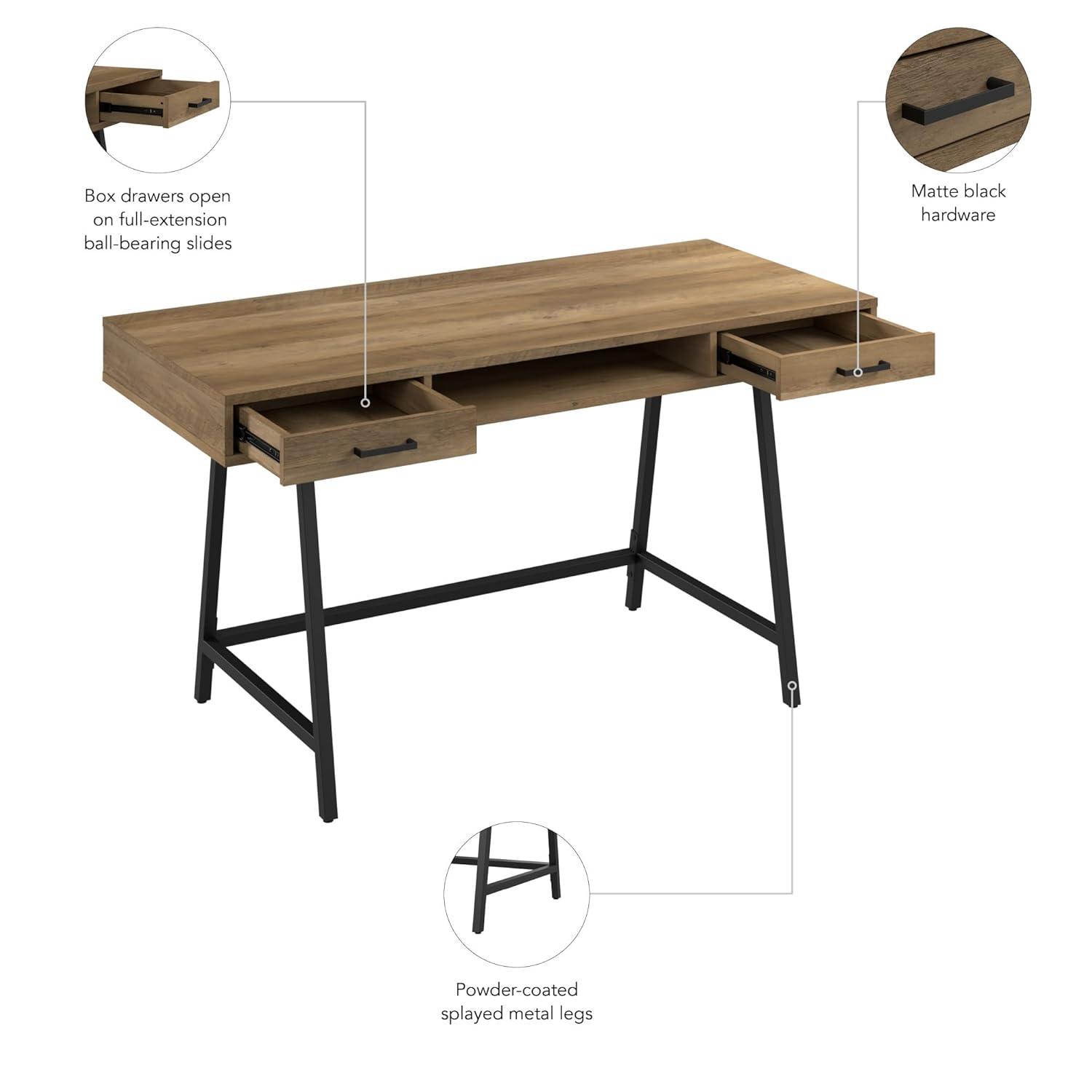 Steele 54W Writing Desk in Reclaimed Pine by Bush Furniture - Engineered Wood