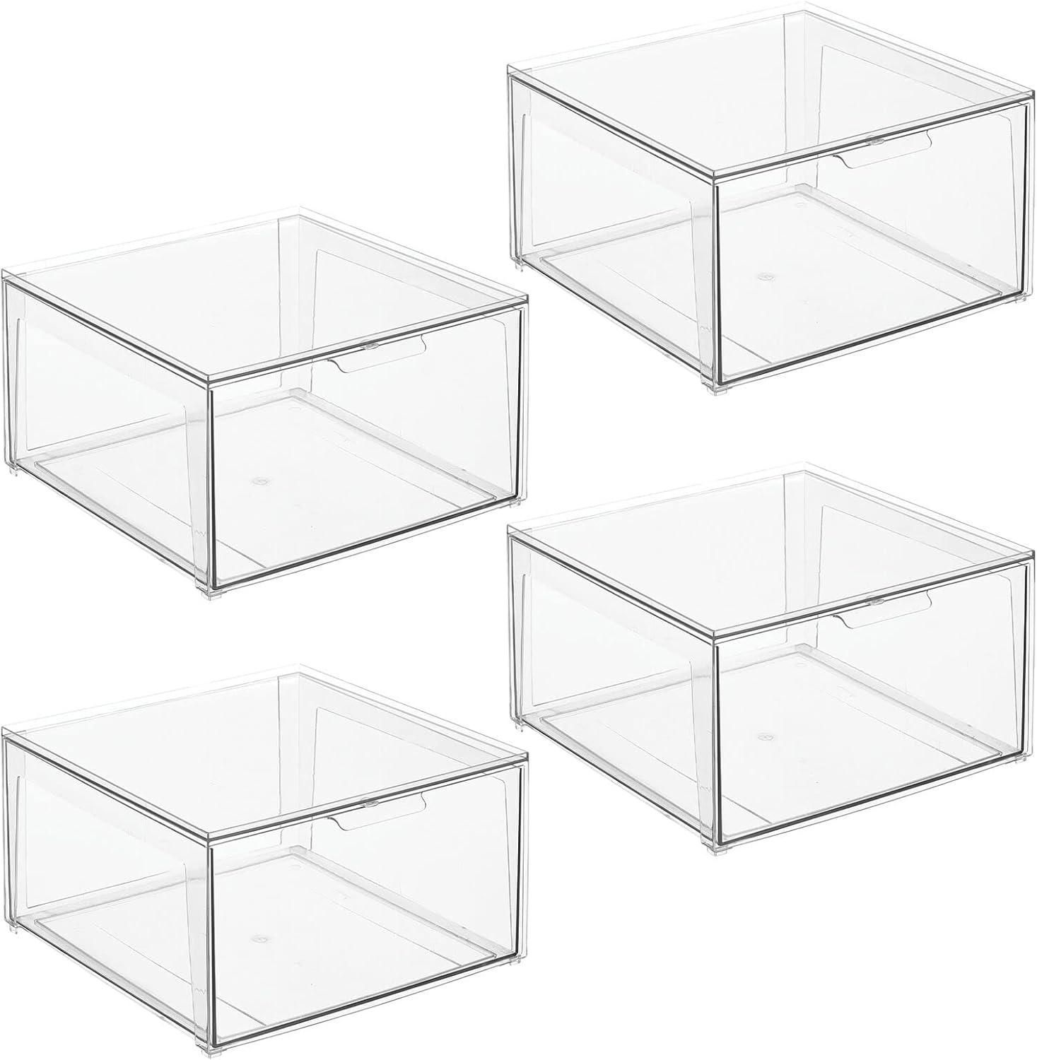 iDesign Clarity Closet Stacking Drawer Organizer 14 x 14 x 8 M4 (Set of 4)