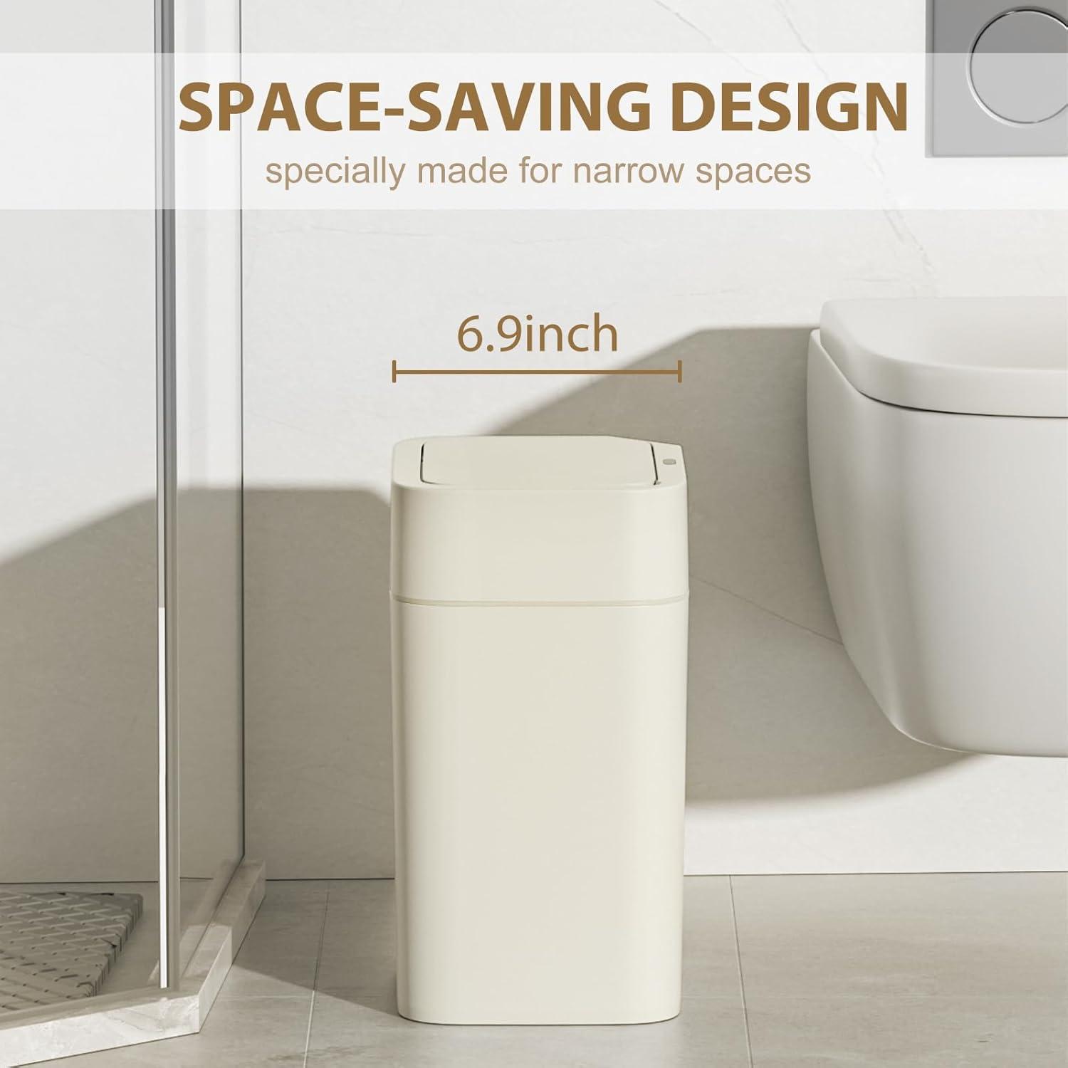 LOVE YOUR BATH LLC 2-Pack 3.5 Gallon Trash Can With Lid, Motion Sensor, Waterproof Smart Trash Can