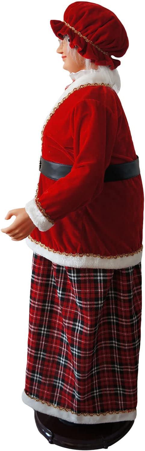 Fraser Hill Farm Life Size 58-in. Dancing Mrs. Claus Animatronic with Basket