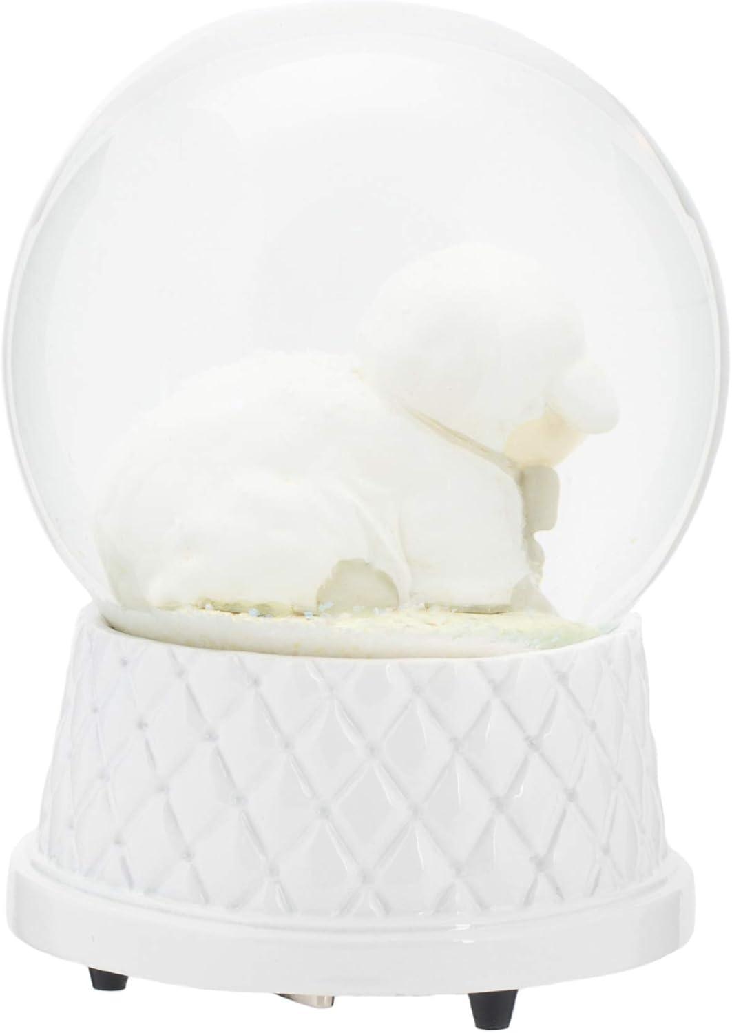 Jesus Loves Me Snow Globe, Jesus White Lamb Baptism Music Box, Religious Gift for Pastors Girls Wife Girlfriends Friends Easter Birthday Present