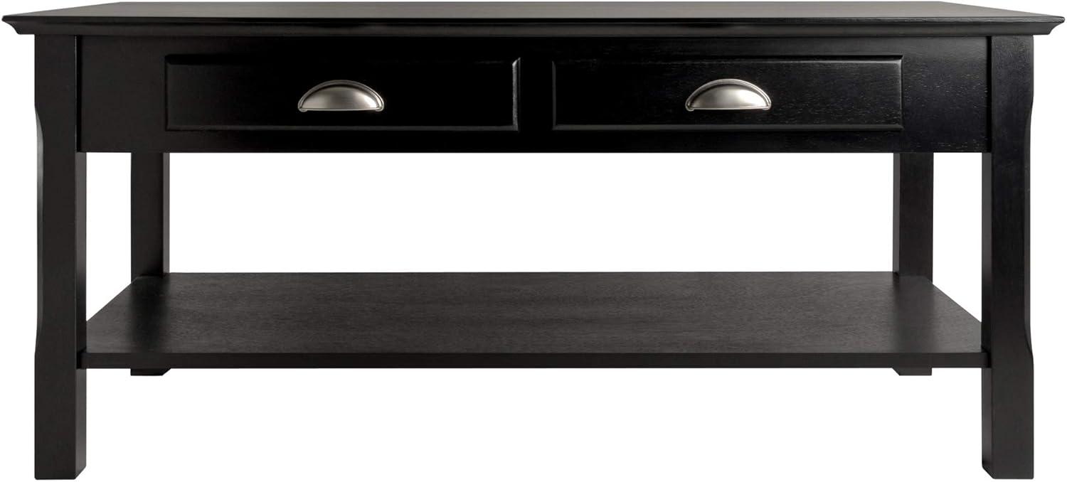 Timer Coffee Table, Drawers and Shelf - Black - Winsome