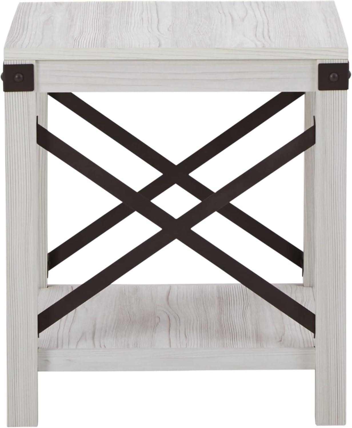 Bayflynn Console Sofa Table White - Signature Design by Ashley: Modern Farmhouse Style, Open Shelf Storage