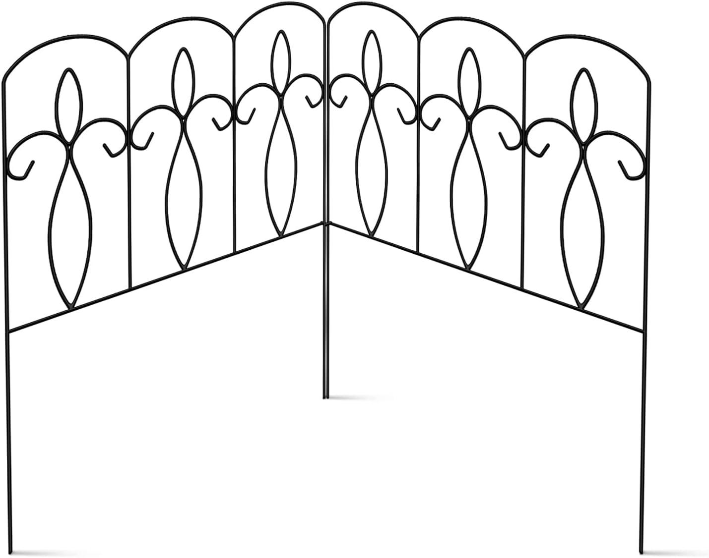 Sorbus Garden Fence, Decorative Patio Fencing for Yard, Garden Edging Border Gate, Animal Barrier (Set of 5 Panels)