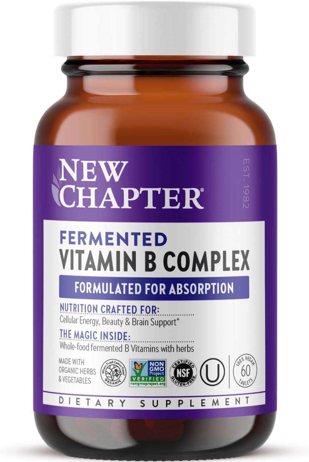 Organic Fermented Vitamin B Complex Tablets - 60 Count