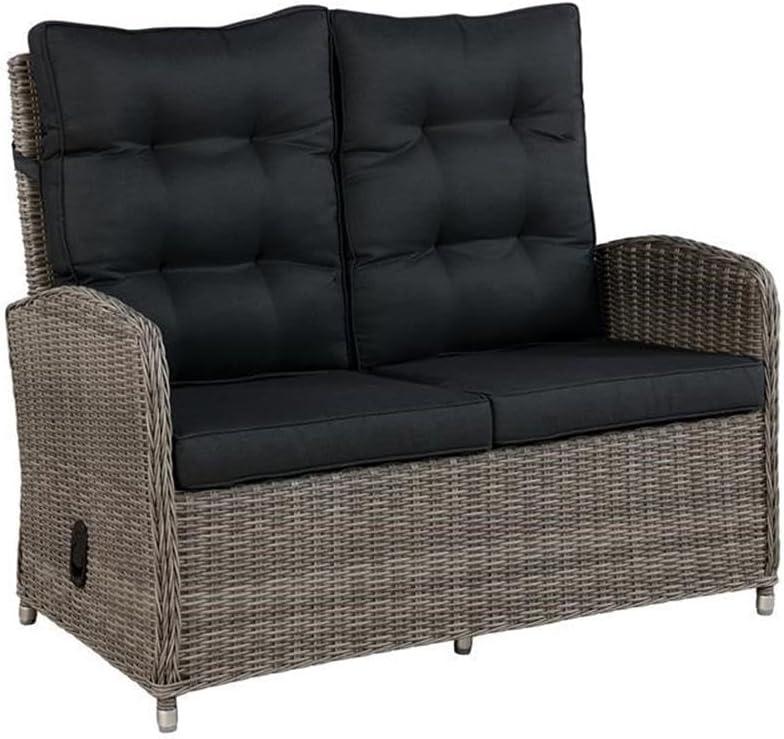 Monaco Outdoor 2 Seat Reclining Bench - Gray - Alaterre Furniture
