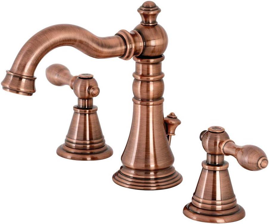 Fauceture FSC197ALAC English Classic Widespread Bathroom Faucet, Antique Copper