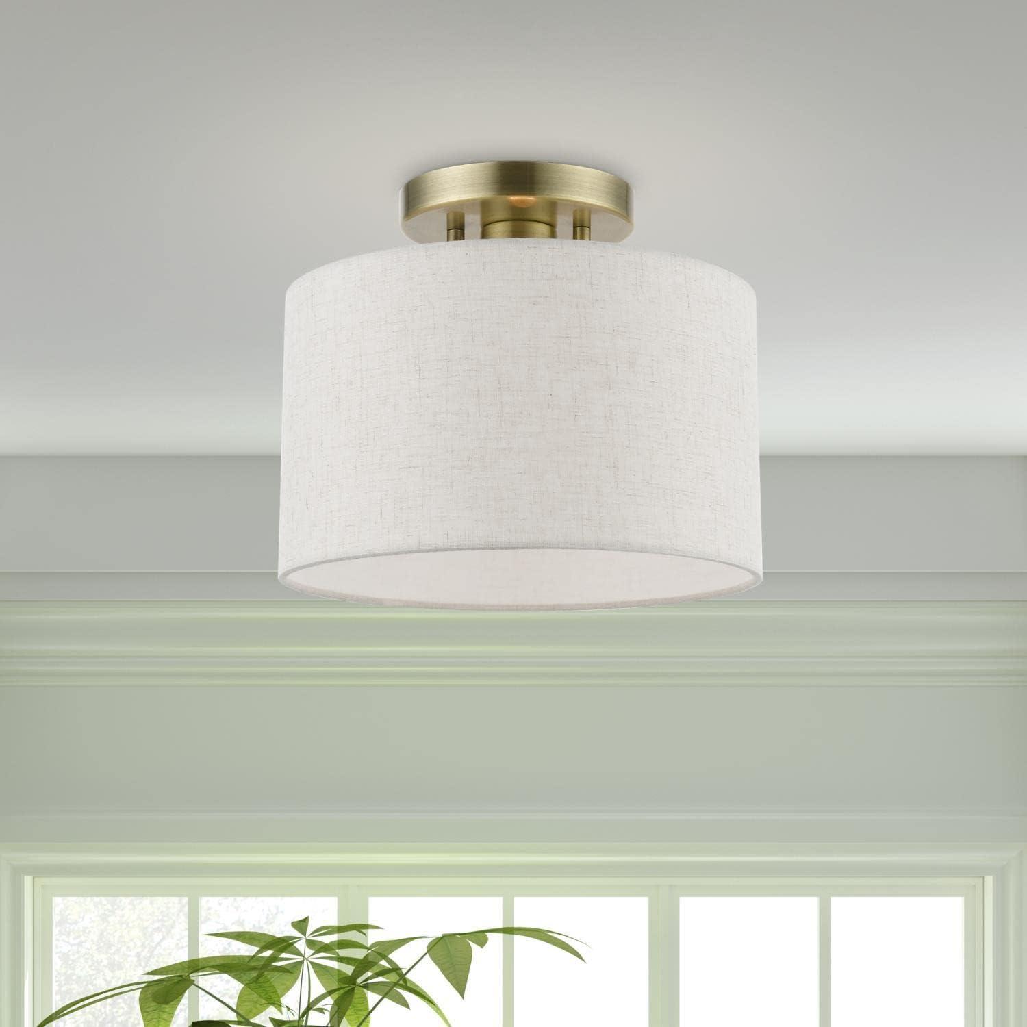 Livex Lighting Blossom 1 - Light Semi-Flush Mount in  Antique Brass
