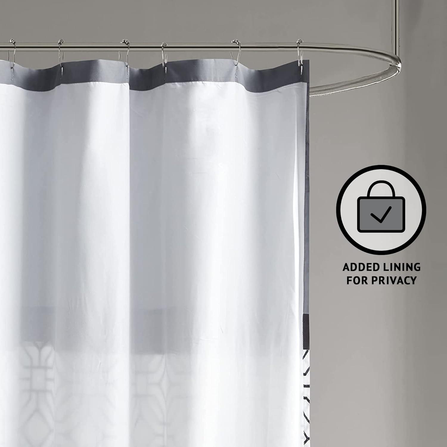 510 Design Embroidered and Pieced Shower Curtain