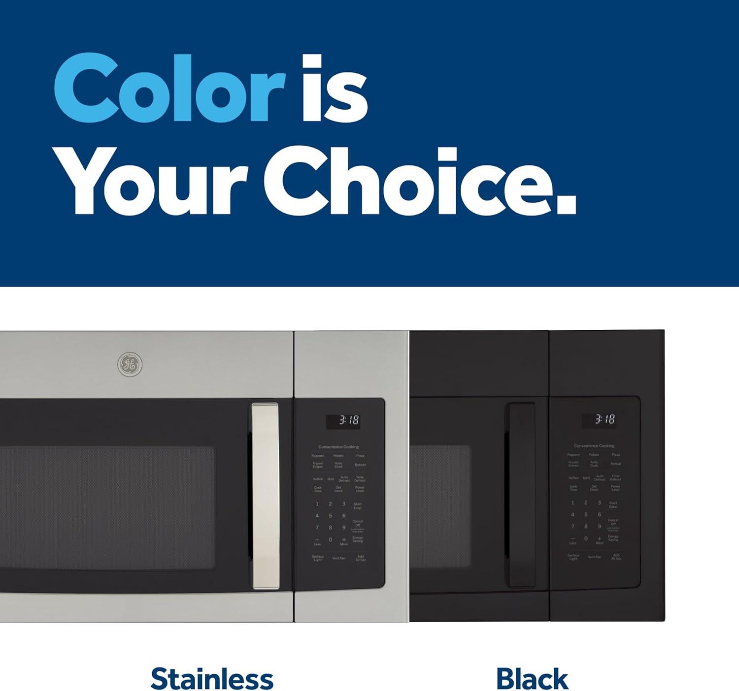 Black Over-the-Range Microwave for RV with Recirculating Venting