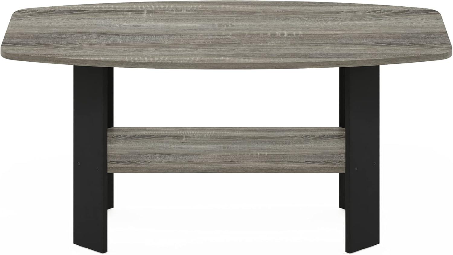 Furinno Engineered Wood Simple Design Coffee Table in French Oak Gray/Black