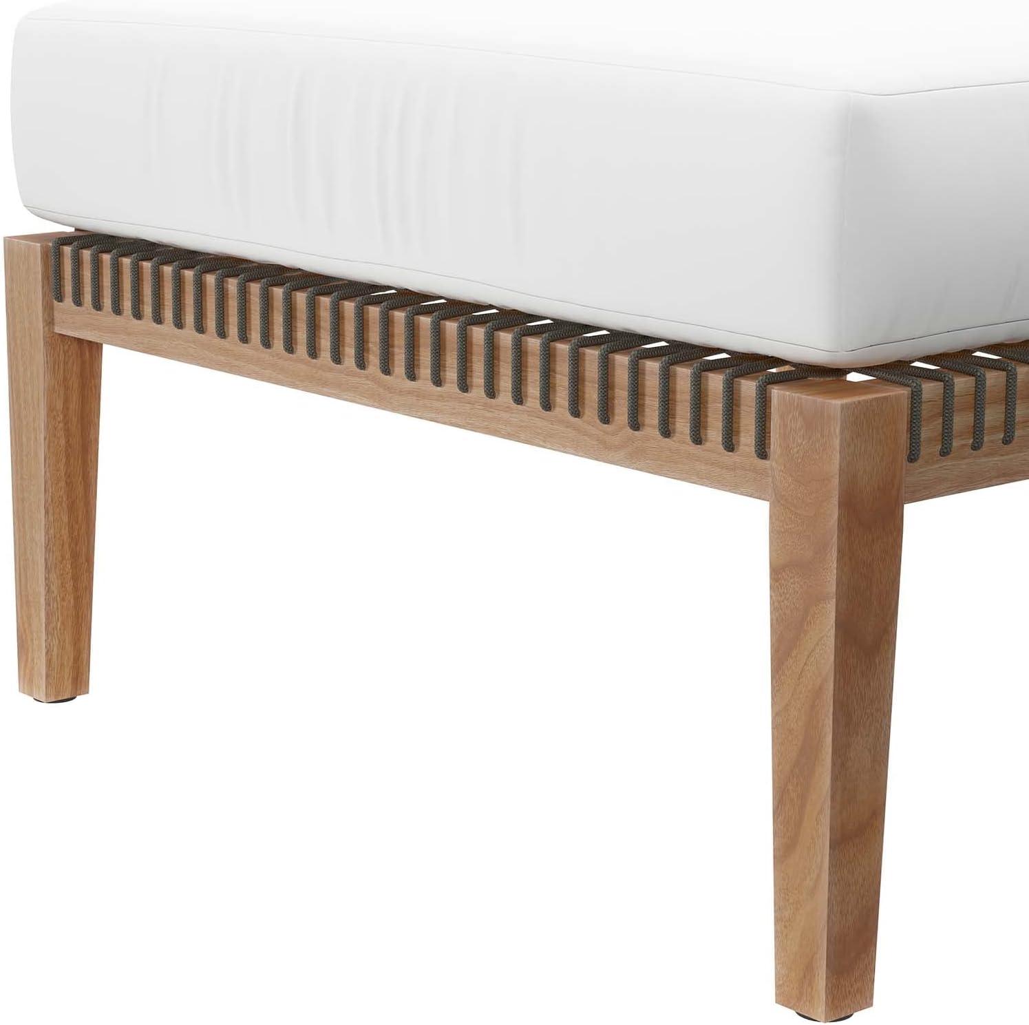 Modway Clearwater Outdoor Patio Teak Wood Ottoman