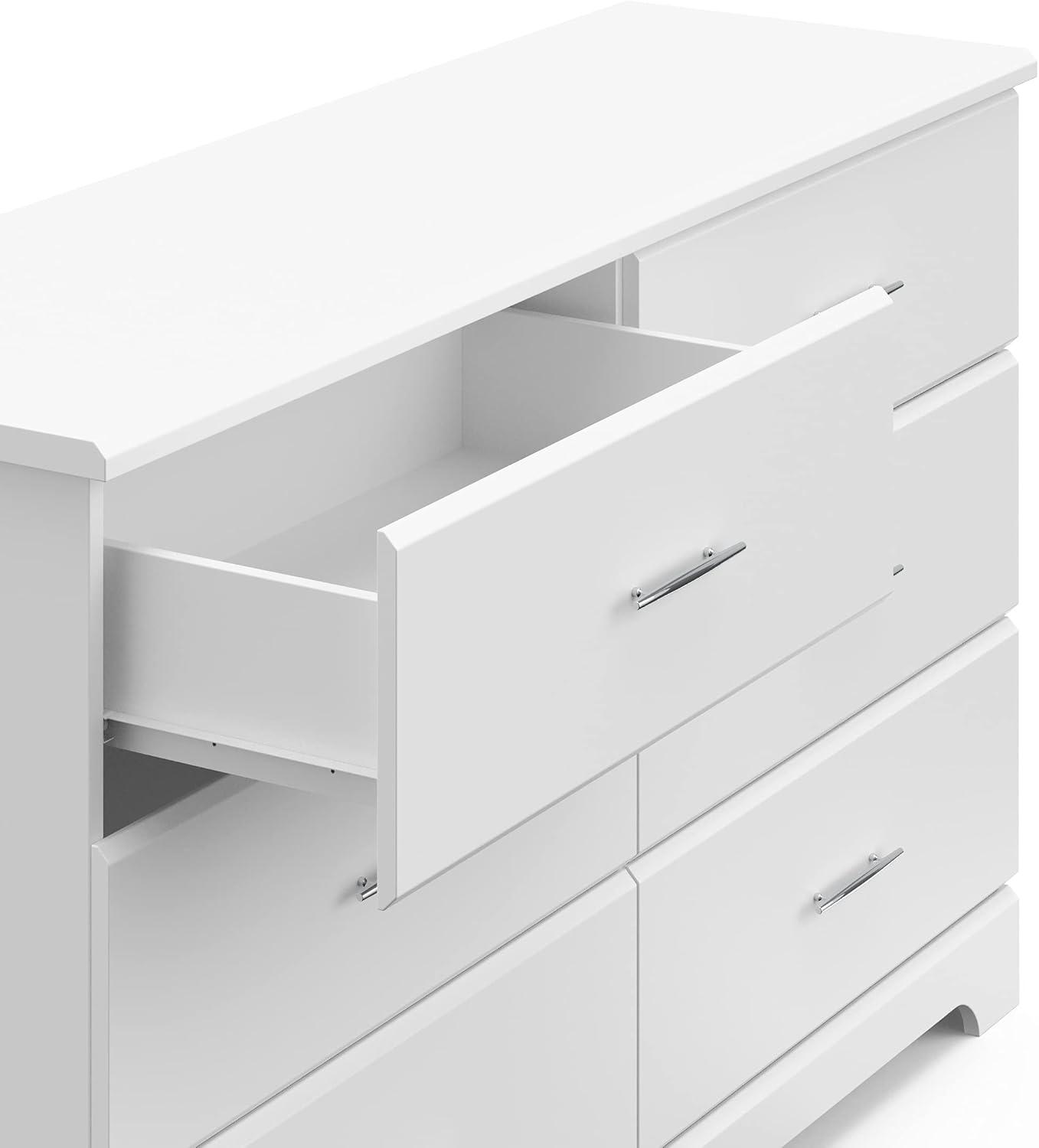 Brookside White 6-Drawer Nursery Double Dresser - GREENGUARD Certified