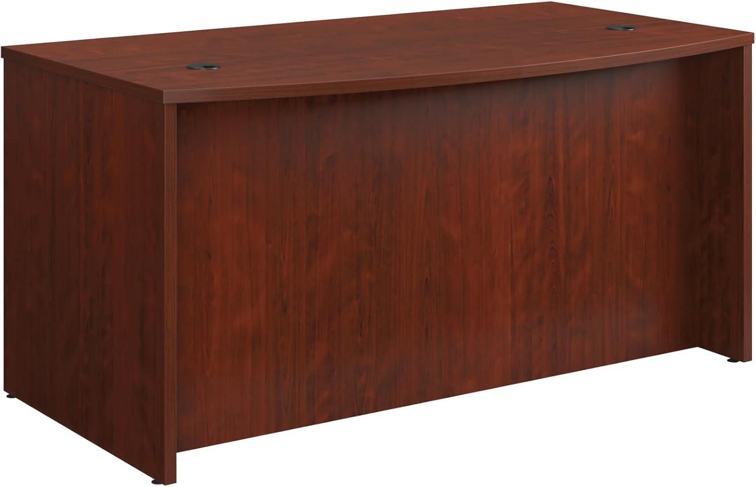 Sauder Affirm Engineered Wood Bowfront Executive Desk in Classic Cherry