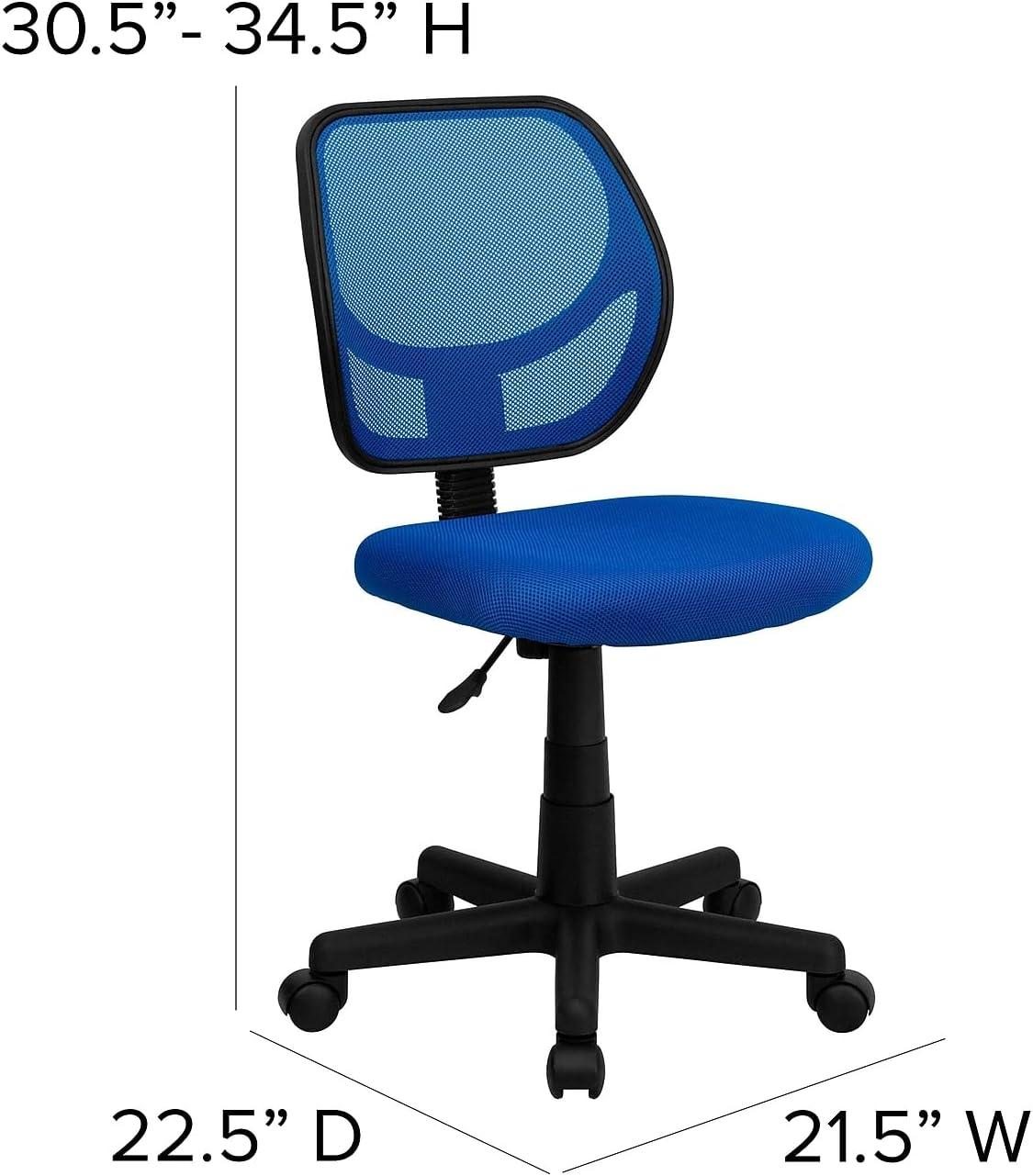 Flash Furniture Low Back Blue Mesh Swivel Task Office Chair