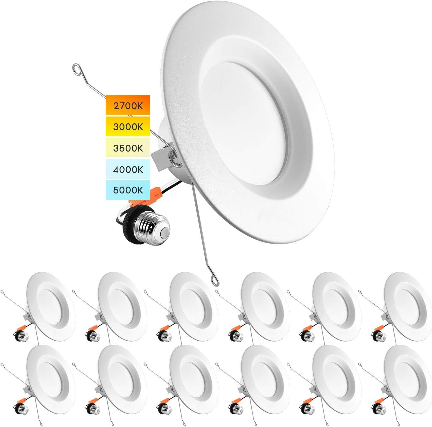 7.32'' Selectable Color Temperature Dimmable LED Retrofit Recessed Lighting Kit