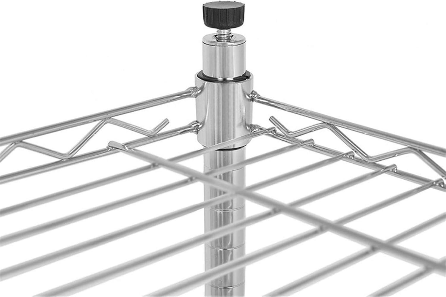 Honey Can Do 4-Tier Heavy-Duty Adjustable Shelving Unit With 250-Lb Weight Capacity, Chrome, Basement/Garage