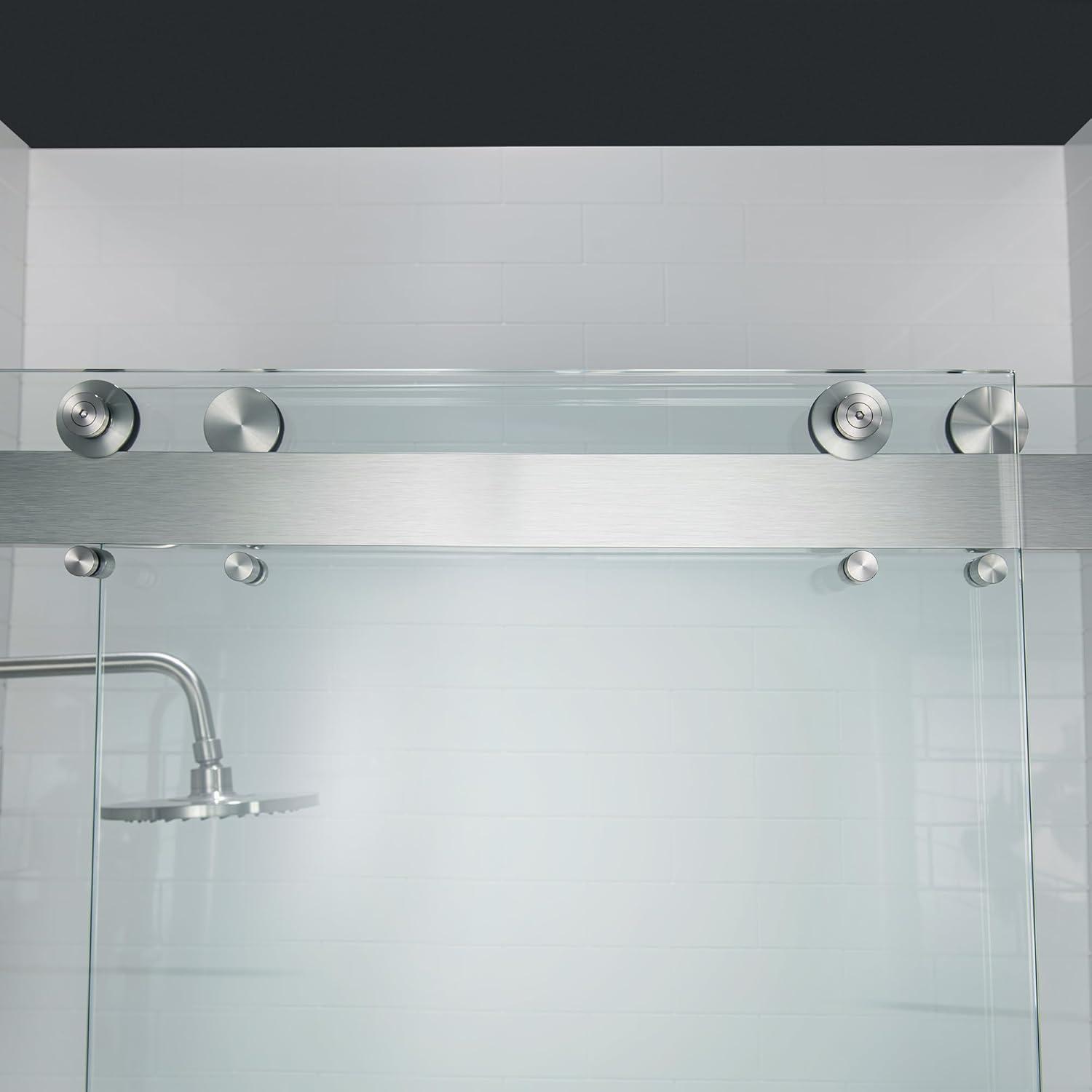 WoodBridge 56-60x76" Double Sliding Shower Door with 3/8" Thickened Upgrade Tempered Glass | Stainless Steel Hardware | Safe, Explosion-Resistant, Clear & Stylish, Sturdy & Durable  SDD6076-B