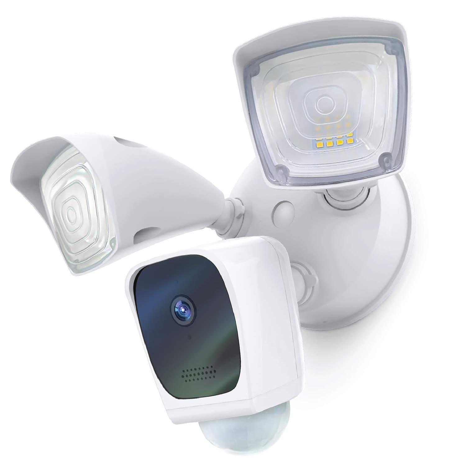 Home Zone Security Floodlight Camera – Smart 2.4 GHz Wireless 1080P Outdoor Security Flood Light Camera, No Subscription Required