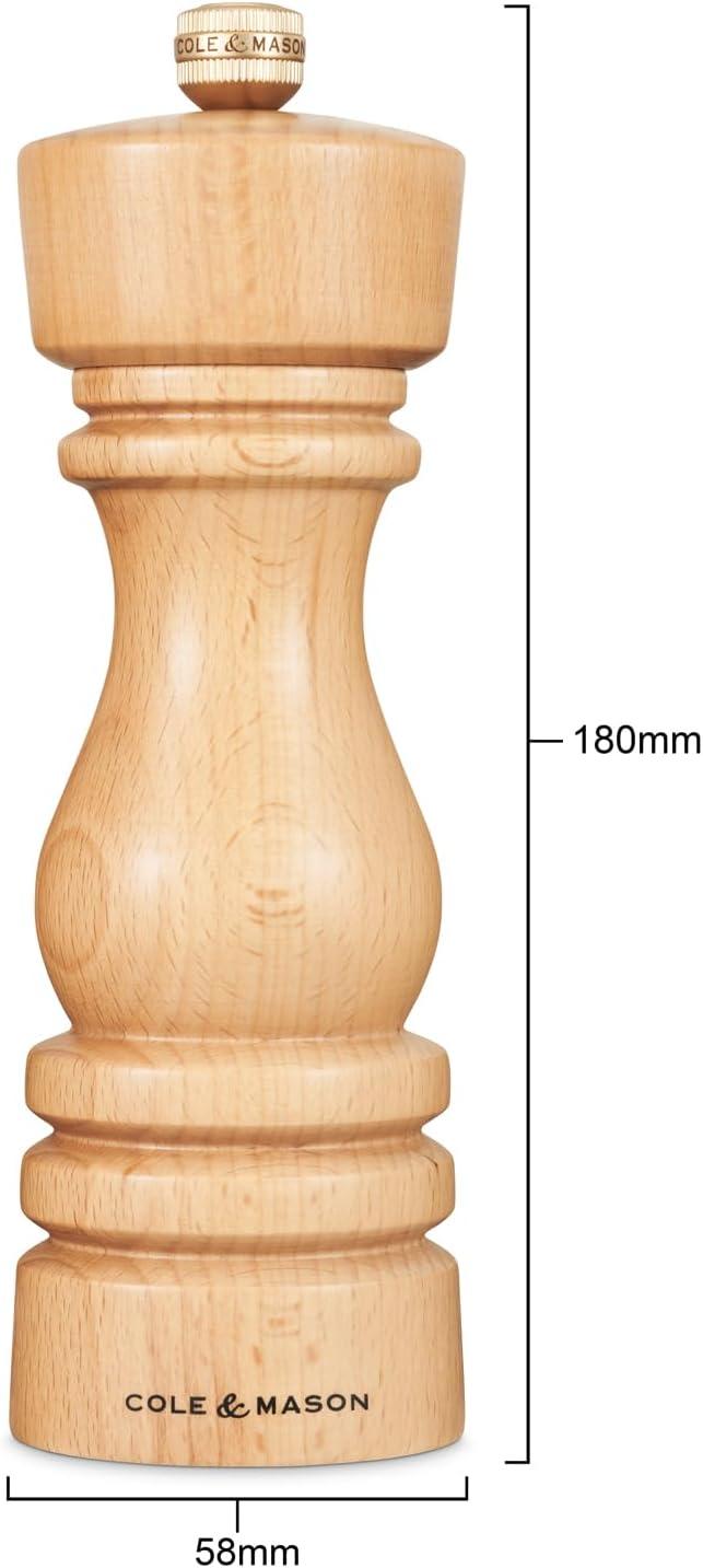 Cole & Mason 7-Inch Natural Beech Wood Pepper Mill