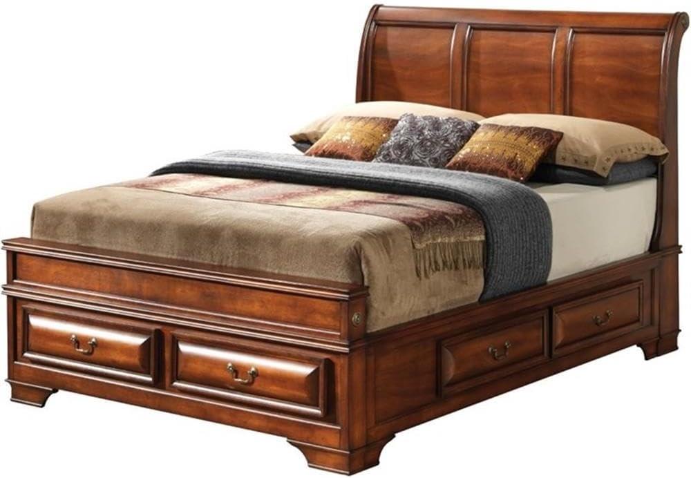 Glory Furniture LaVita Queen Storage Bed in Oak