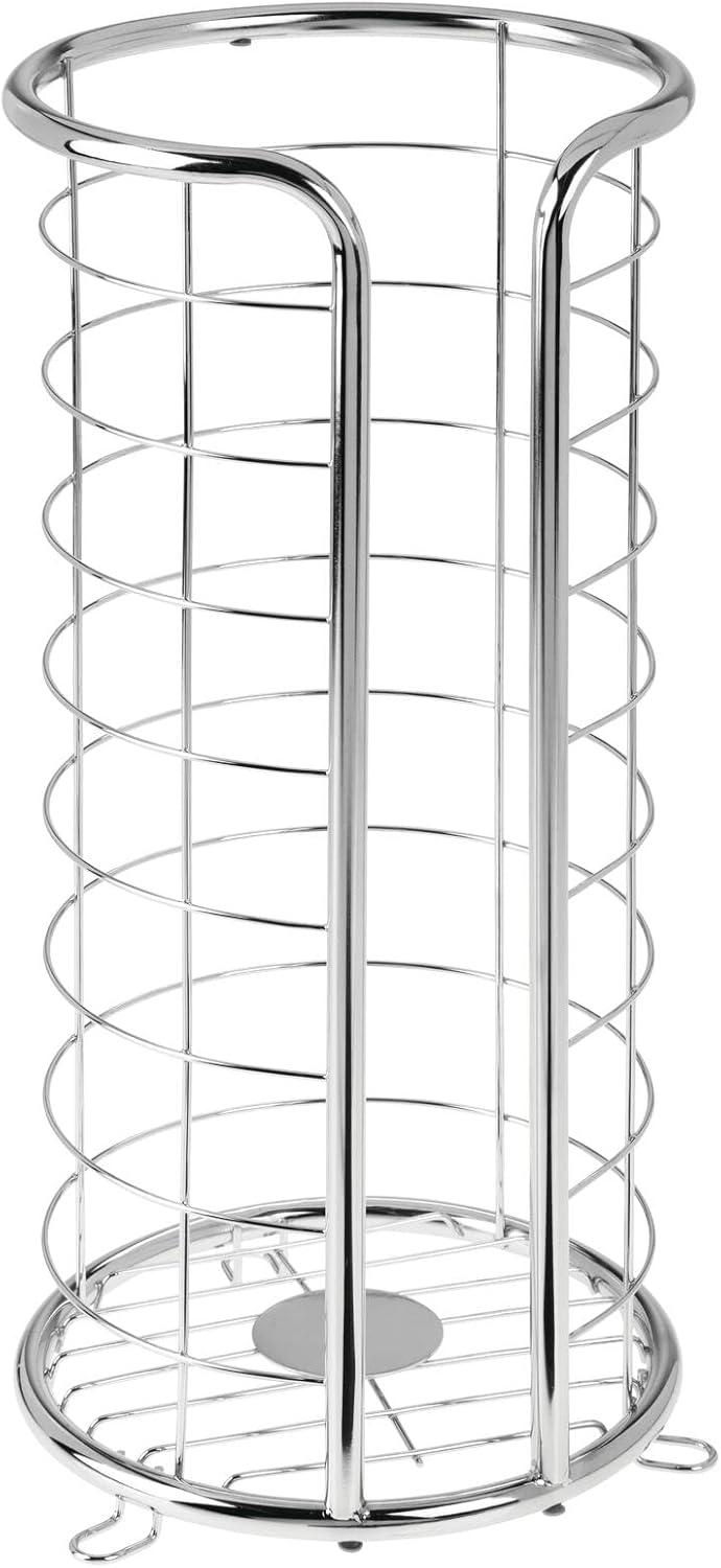 mDesign Metal Toilet Paper Holder Stand, Freestanding 3 Roll Reserve