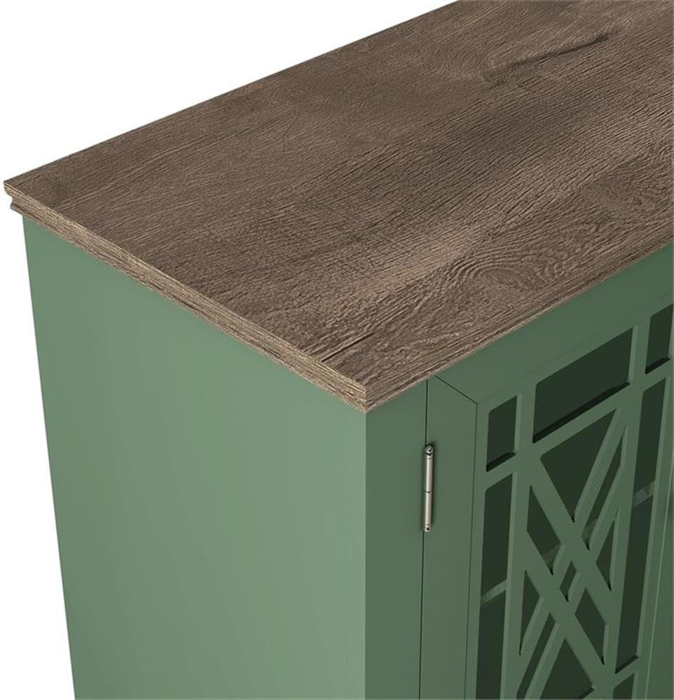 LIVILAND 38" Vintage Style Wood Kitchen Accent Buffet Sideboard Cabinet - Green