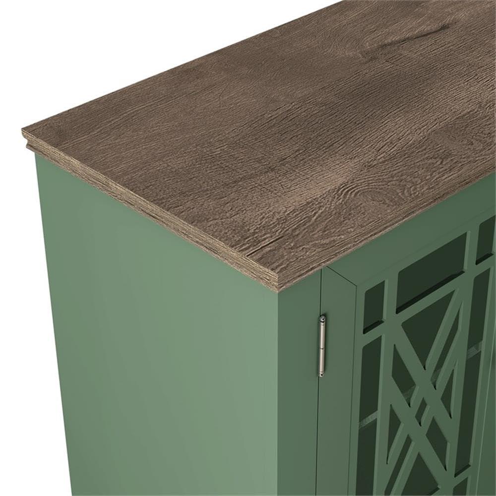 LIVILAND 38" Vintage Style Wood Kitchen Accent Buffet Sideboard Cabinet - Green