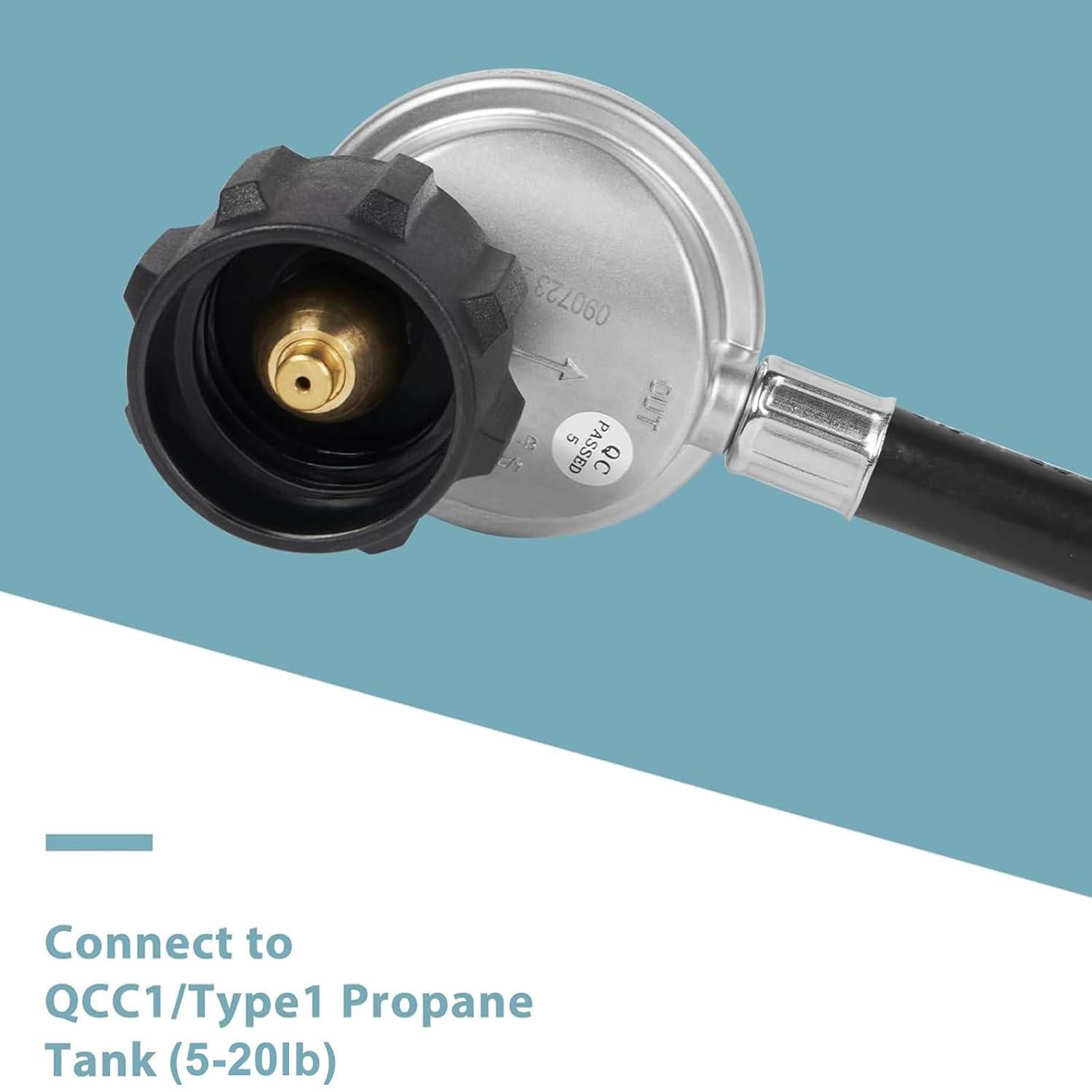 SHINESTAR 3 Feet Propane Adapter Hose with Regulator for Blackstone 17 & 22" Tabletop Griddles Gas  Grill Hose for Propane Tank 1 lb to 20 lb