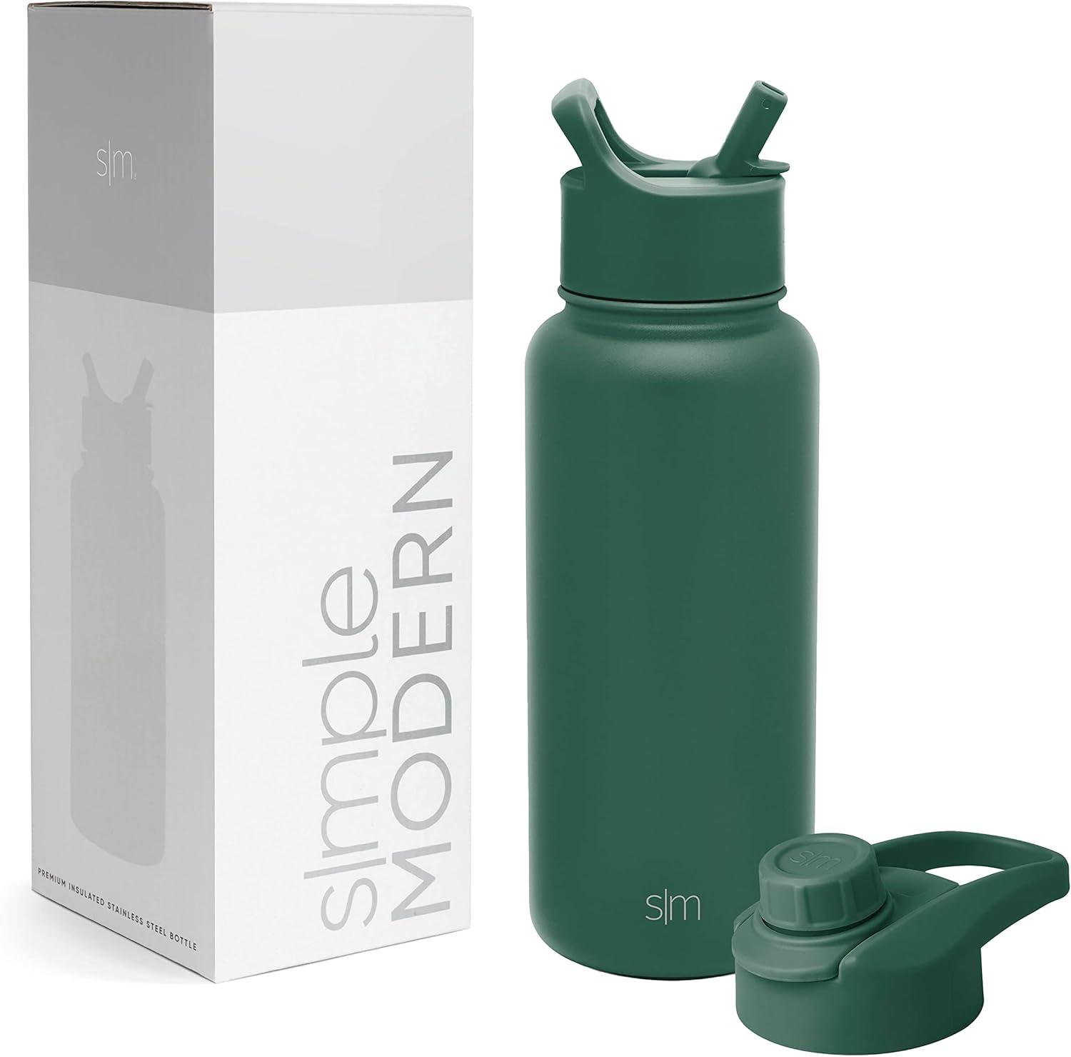 Simple Modern Summit Water Bottle Straw and Chug Lid Vacuum Insulated Stainless Steel Bottle | 32 fl oz